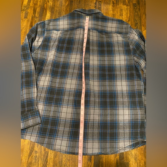 Eddie Bauer Flannel Shirt Mens Large Classic Fit Plaid Blue - Picture 8 of 10